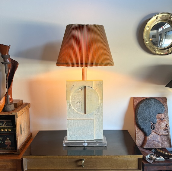 Modern Cast Plaster Lamp by Casual Lamps of California, 1988