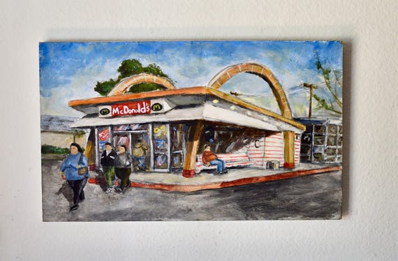 Original Contemporary Pop Art McDonald’s Painting By Alex B Americana