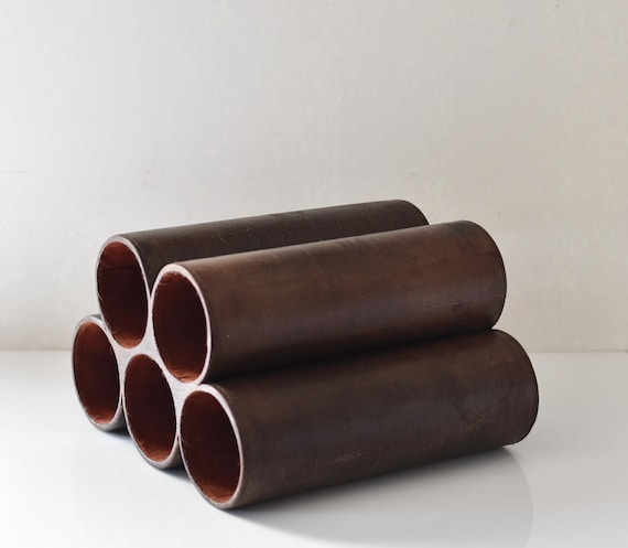 Vintage Leather Pyramid 5 Bottle Wine Bottle Holder