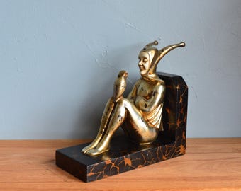 Vintage Jester & Owl Bookend Roland Paris Inspired