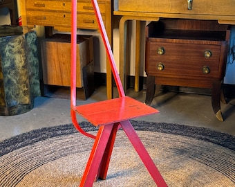 Vintage Modernist Steel Red Art Chair