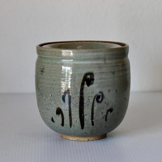 Japanese Tea Ceremony Mizusashi Pottery Vase Water Container