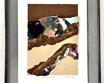 Original Abstract Collage Painting Titled “Surveying to II” Signed