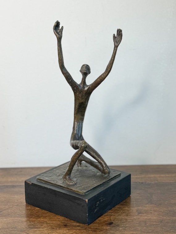 Original Bronze Sculpture by Ramiz Barquet Titled “Job” Mexican Artist