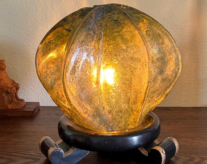 Featured listing image: Vintage Art Glass Green Sculpture Lamp Abstract Handblown Glass