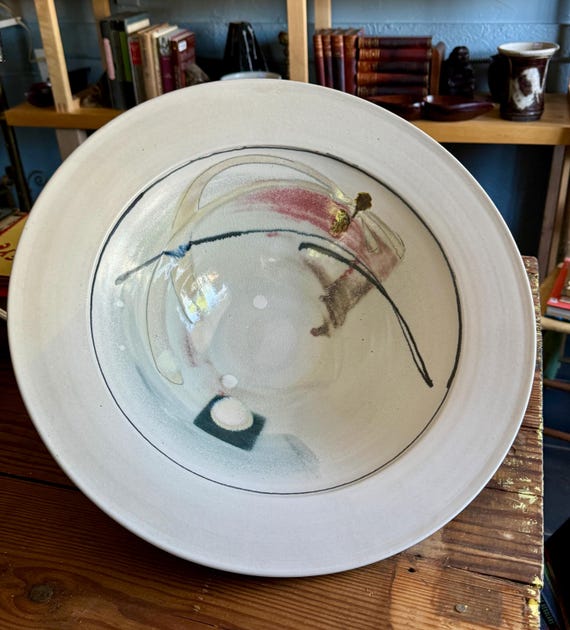 Vintage Studio Pottery Large Center Peice Signed Bowl