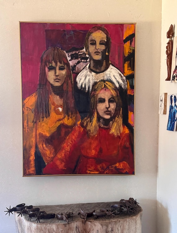 Original RUTH FORBES LITWIN Painting Abstract Women Portraits 40”x30”