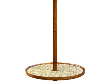 Vintage MCM Jane and Gordon Martz Marshall Tile & Walnut Floor Lamp