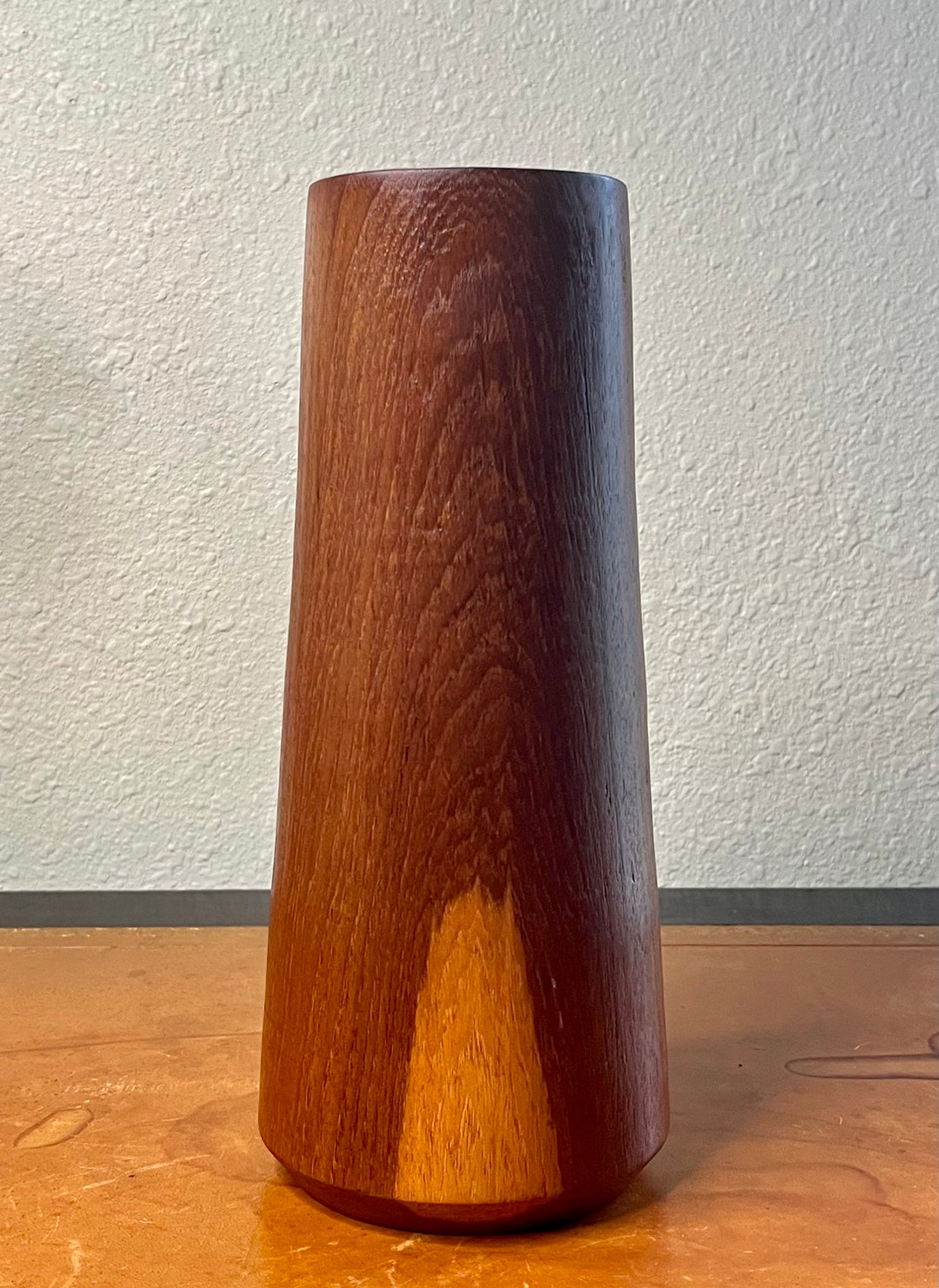 Mid Century Modern Turned Wood Vase - Etsy