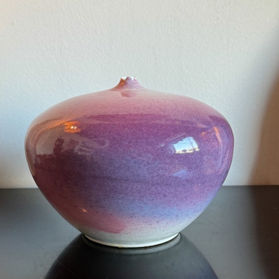 Studio Pottery Glazed Signed Speckled Vase