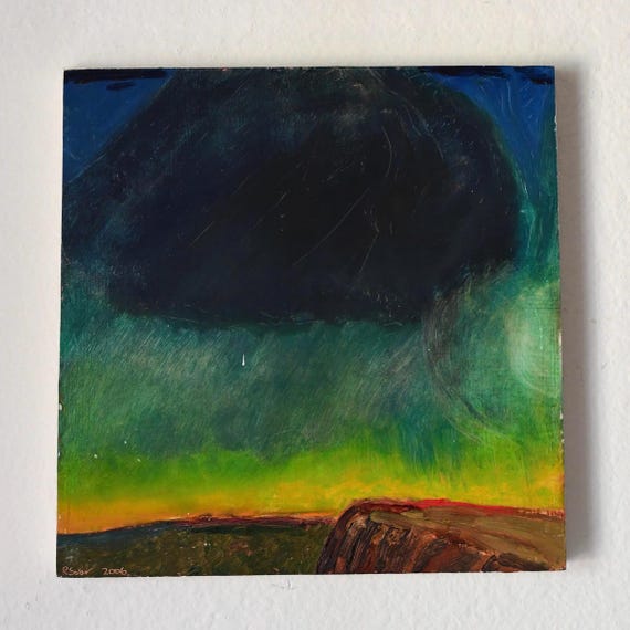 Original Richard Sober Big Dark Cloud Painting Santa Fe Art