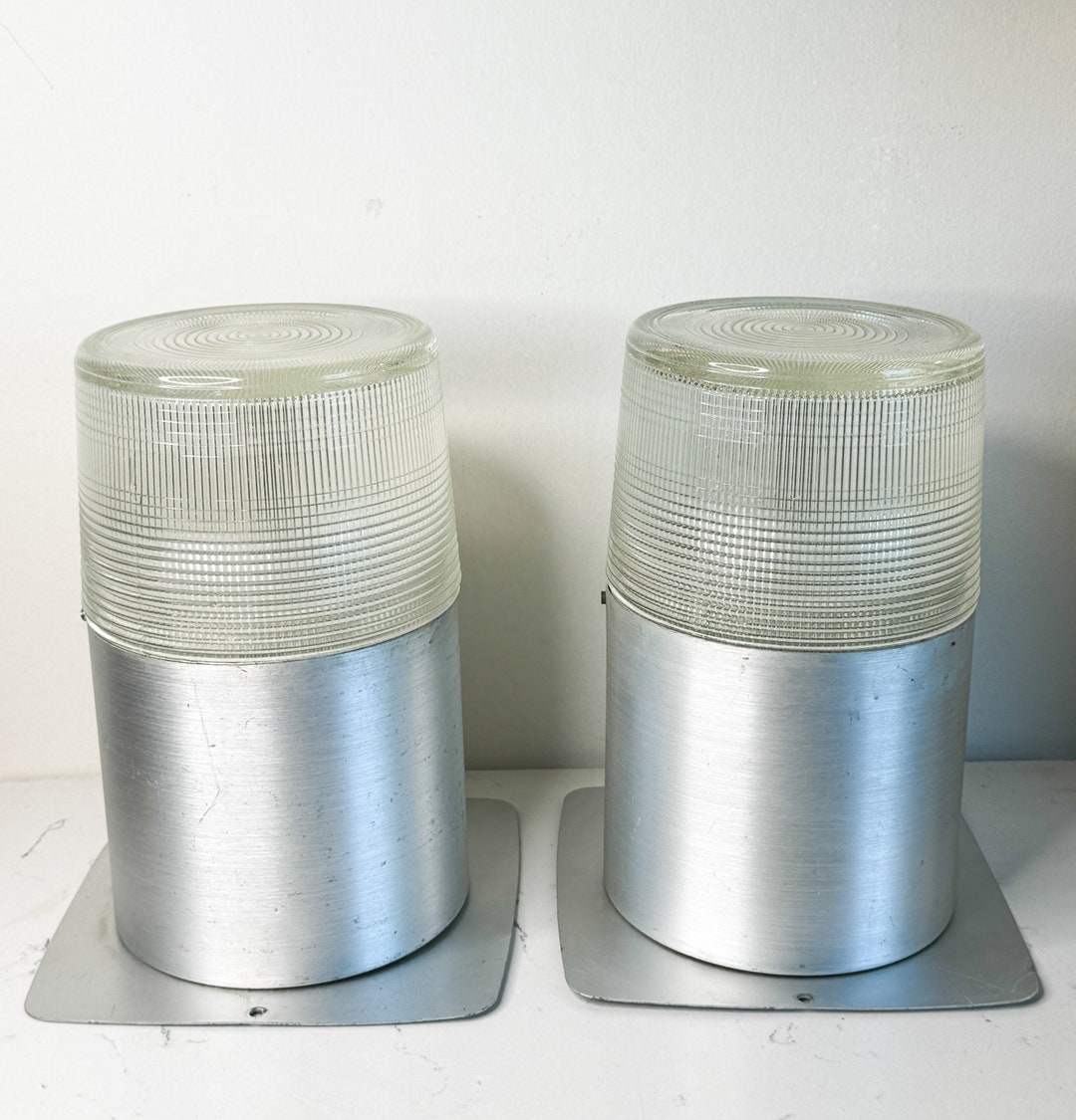 Vintage Pair of Mid Century Modern Industrial Guth Lighting Beacon Wall