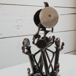 Vintage Abstract Mid Century Steel Sculpture Brutalist