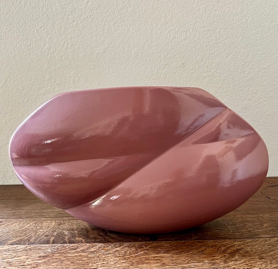 Vintage Post Modern Pink Ceramic Vase 1980’s