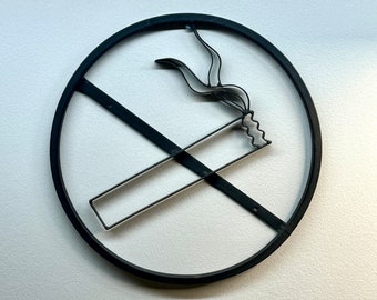 Vintage Metal No Smoking Sign 15”