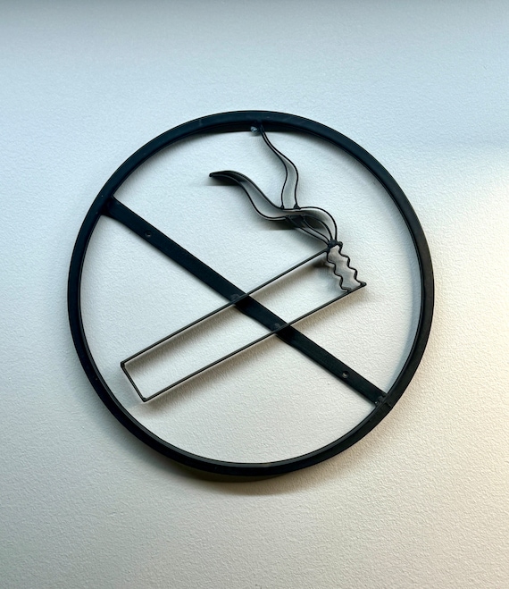 Vintage Metal No Smoking Sign 15”