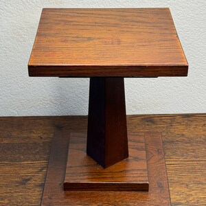 Vintage Art Deco Handmade Oak Pedestal Display Stand