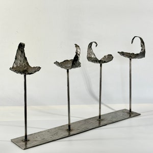 Original Brutalist Steel Sculpture Post Modern Art