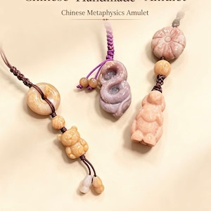 Hand-carved Fossil Coral Amulets – Snake, Rabbit, Bear Charms for Good Fortune