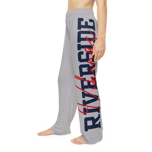 Riverside Script Vertical Text Pajama Pants | All-Over Print