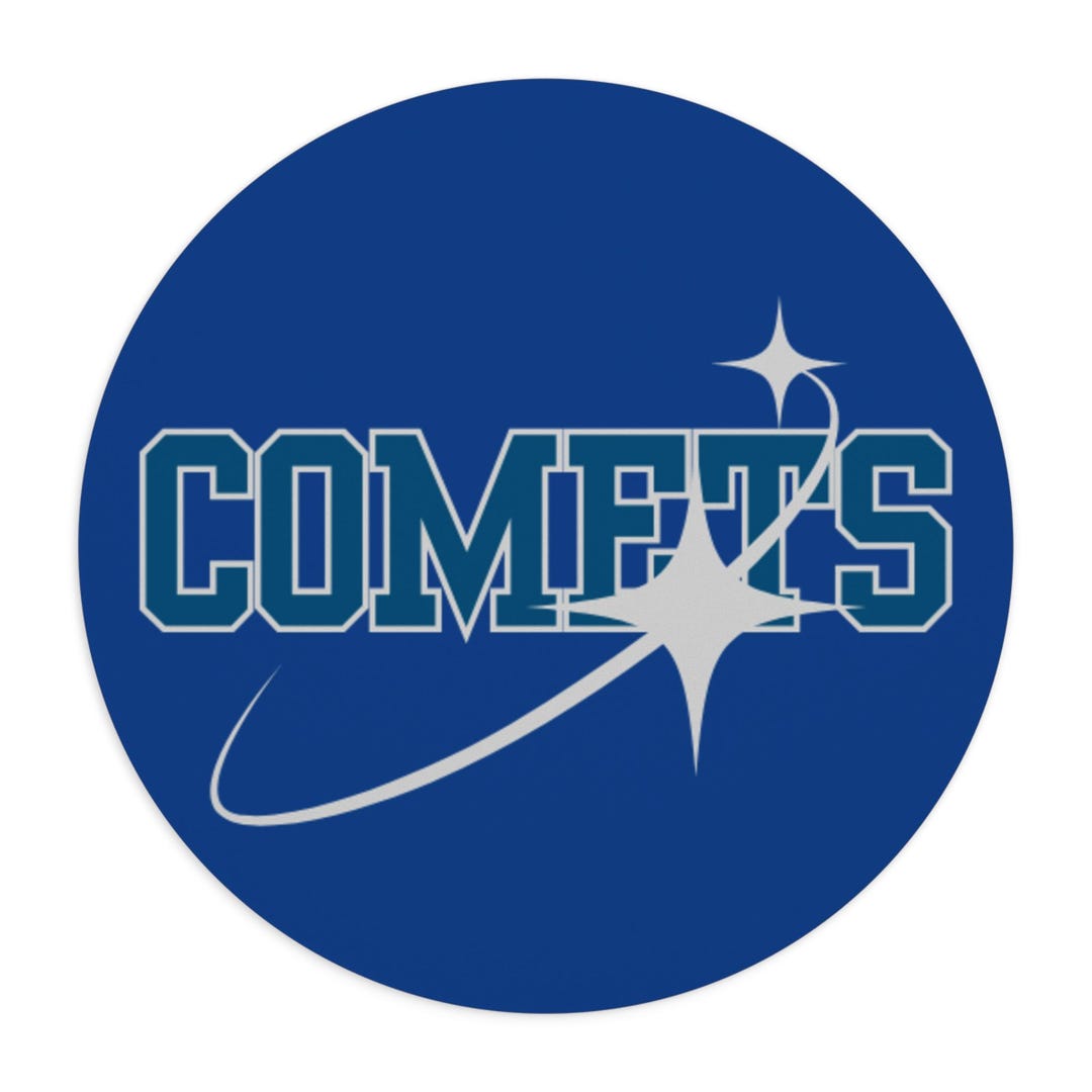 Comets Script With Swoosh Mouse Pad | Sports Team, Navy Blue, Star Logo ...
