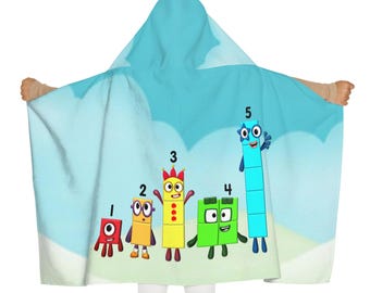 Toalla con capucha con números / Toalla con capucha juvenil