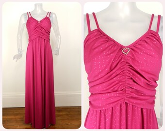 cerise pink evening dress