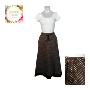 VINTAGE Dirndl Skirt/Brown Floral Folk Skirt UK 14 Fr 42 /Boho/Bavarian/Oktoberfest/Tyrolean Skirt/Country Skirt/Prairie Skirt/Cottagecore