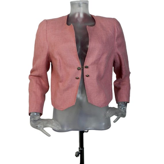 Veste folklorique bavaroise vintage/veste courte en lin rose foncé