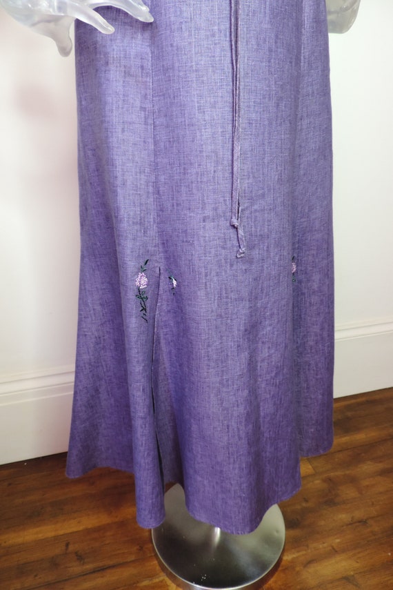VINTAGE Folk Dress/Purple 2 Pc Skirt Bodice Dirnd… - image 6