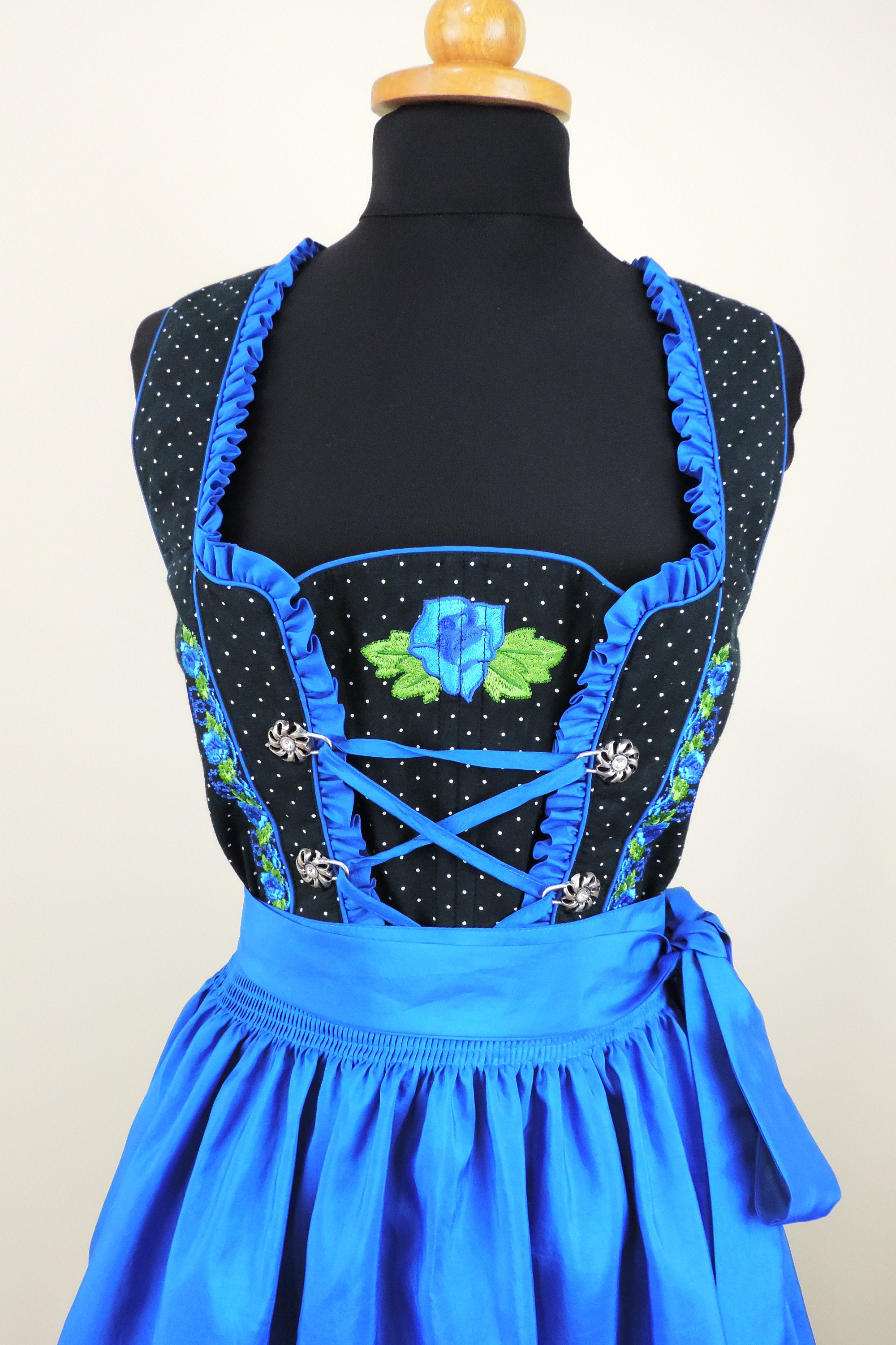 blue and white dirndl