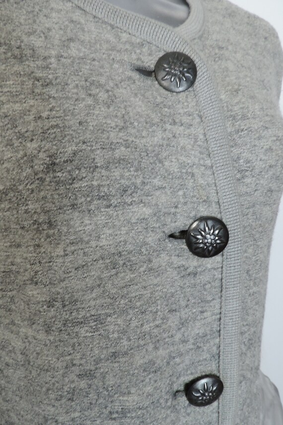 Vintage Wool Bavarian Folk Jacket/ Light Grey Tyr… - image 6