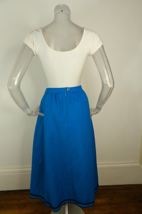 Jupe dirndl VINTAGE/jupe folk en laine turquoise turquoise UK 12 F