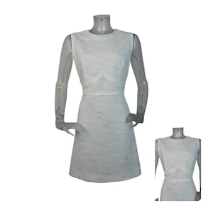 VINTAGE 1960s Dress /White Dress/UK 10 Fr 38/ 60s Dress /Mod Dress / Retro Dress/Sheath Dress/GoGo/ Psychedelic/Woman&#39;s Dress/Scooter Dress