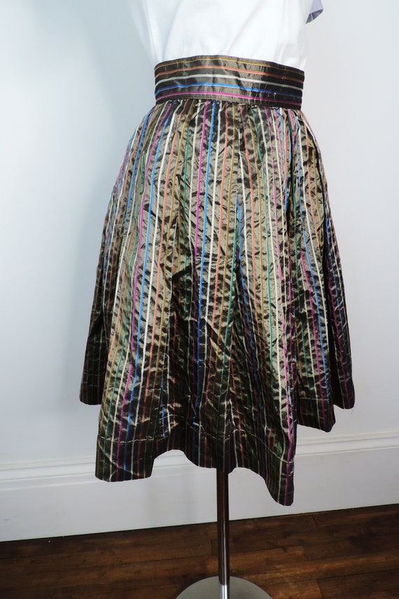 VINTAGE Marc Cain 80s Bronze Colour Stripe Silk S… - image 6