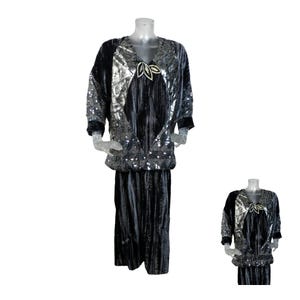 VINTAGE des années 1980 robe/Gun Metal velours gris robe de soirée/Royaume-Uni 10 F 38/80 s robe/robe de cocktail/robe de soirée/avant-garde/flapper dress/30 s style