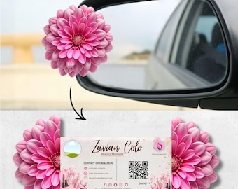 Die Cut Flower QR Code Business Card Template, Foldable Interactive Canva Design, Editable Beauty Salon Digital Download
