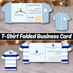 T-Shirt Folded Business Card for Apparel and Clothing Brands with QR Code