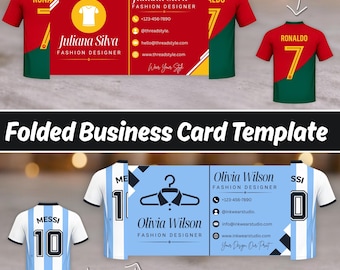 Editable T-Shirt Folded Business Card Template, Apparel Brand Card, Clothing Boutique Printable Canva Digital Download