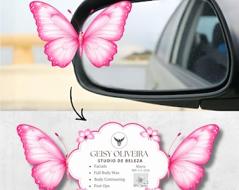Butterfly Folded Business Card Template, Interactive Cut Out QR Code Card, Beauty Salon Canva Marketing Card