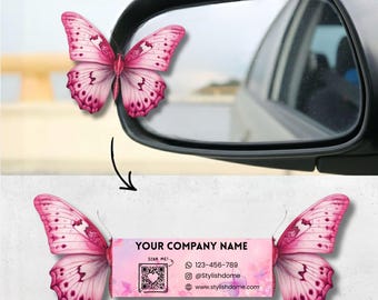 Butterfly Business Card Template Canva Editable Folded QR Code Card Beauty Branding Printable Digital Download