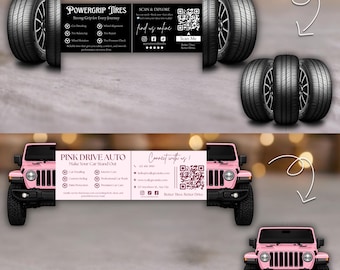 Auto Detailing Visitenkarte Vorlage Canva, gefaltete Auto Detailing Karte, bearbeitbare Visitenkarte für Autowäsche, druckbare Karte für die Auto Pflege