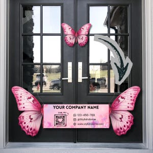 salon business card template butterfly design printable editable
