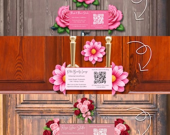 3 plantillas de tarjetas de presentación de mariposas emergentes editables con código QR, tarjeta de marketing 3D interactiva, plegable e imprimible, descargas digitales