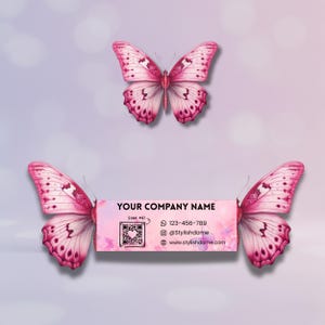 lash business card butterfly qr code folded design template