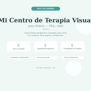 Autism Therapy Tracker Notion Template Español | TEA Terapia Visual Autismo Bilingual | ASD Special Needs Planner Digital