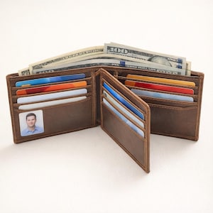Men's RFID Blocking Bifold Center Flap Wallet