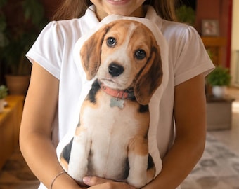 Custom photo pet pillow, Personalized dog pillow, Pet portrait cushion, Gift for dog mom, Pet lover gift, Personalized pillow, Shaped pillow