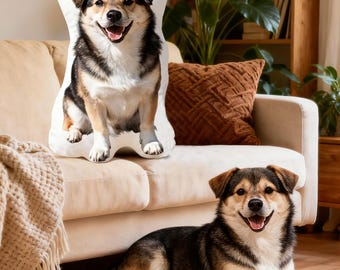 Gepersonaliseerd gezichtskussen huisdier, 3D-kussen huisdierportret op maat van je foto, huisdiervormig pluche, geheugenkussen hond/kat, cadeau voor dierenliefhebber