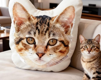 Custom Pet 3D Pillow, Personalized Pet Photo Pillow, Dog & Cat Shaped Cushion, Custom Pet Portrait Pillow, Pet Lover Christmas Gift